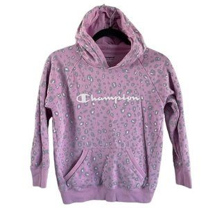 Champion Girls Large Leopard Print Athletic Hoodie